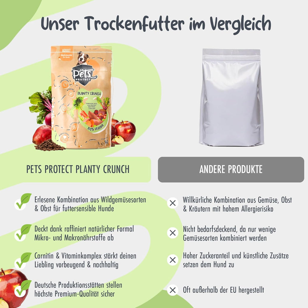 Planty Crunch Veganes Hundefutter getreide- & sojafrei fuer Allergiker