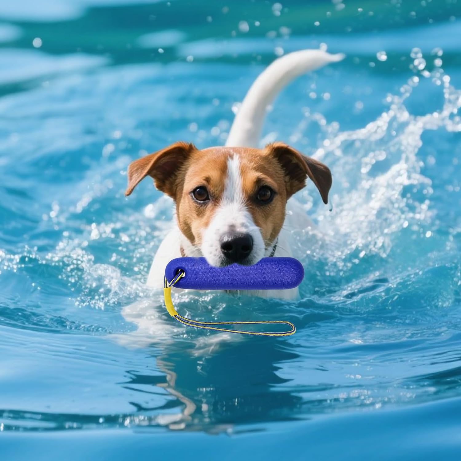 Hundespielzeug 22 cm Schwimmend mit Nylonseil fuer Mittelgrosse bis Grosse Hunde Ap