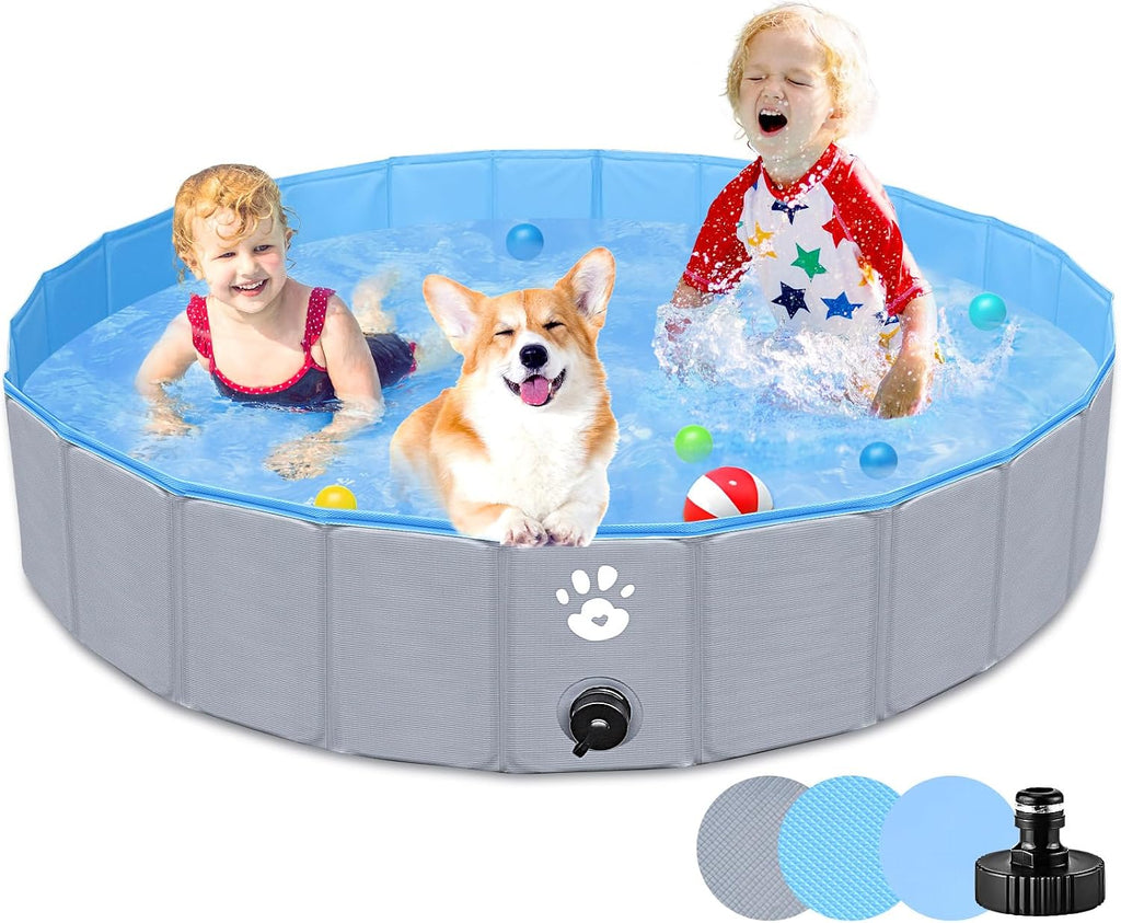Gindoly Hundepool faltbar 160 x 30 cm rutschfest abriebfest Planschbecken