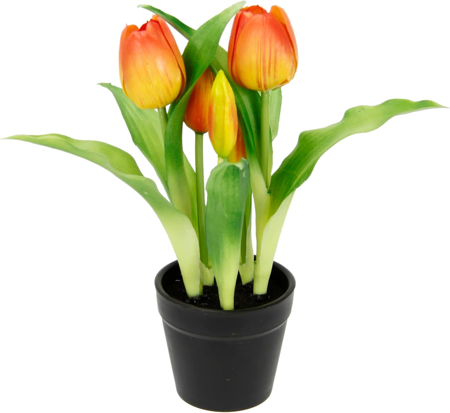 Kuenstliche Tulpen im Topf Fruehlingsdeko Kunstblumen kuenstlich