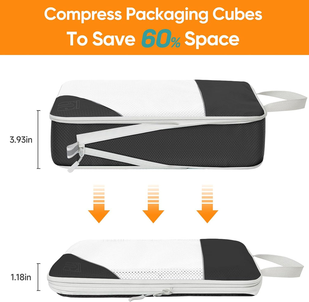 10er Pack Kompressions Packing Cubes Koffer Organizer Reise-Set