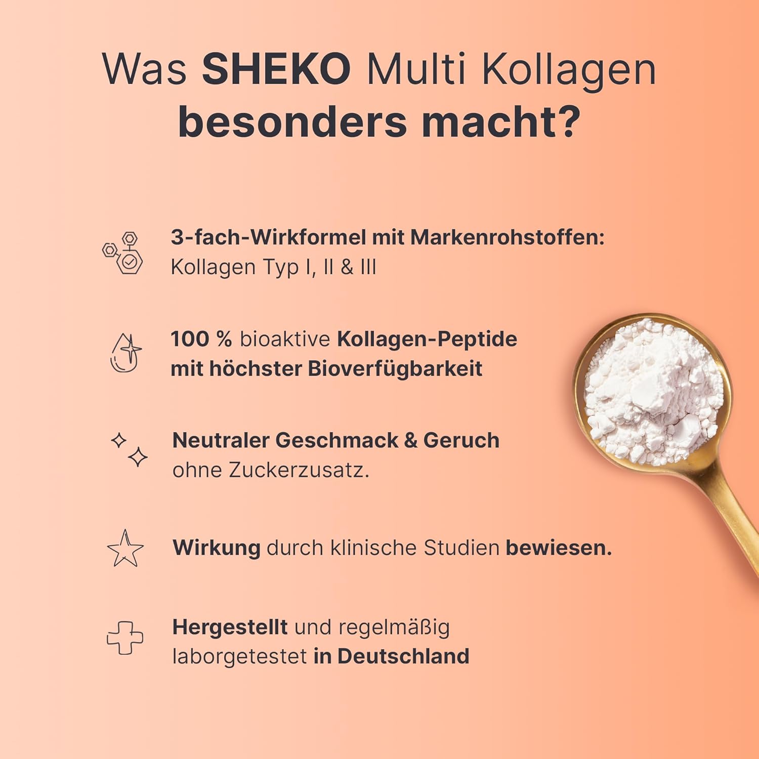 SHEKO Kollagen Peptide Pulver Hydrolysiertes Kollagen Protein