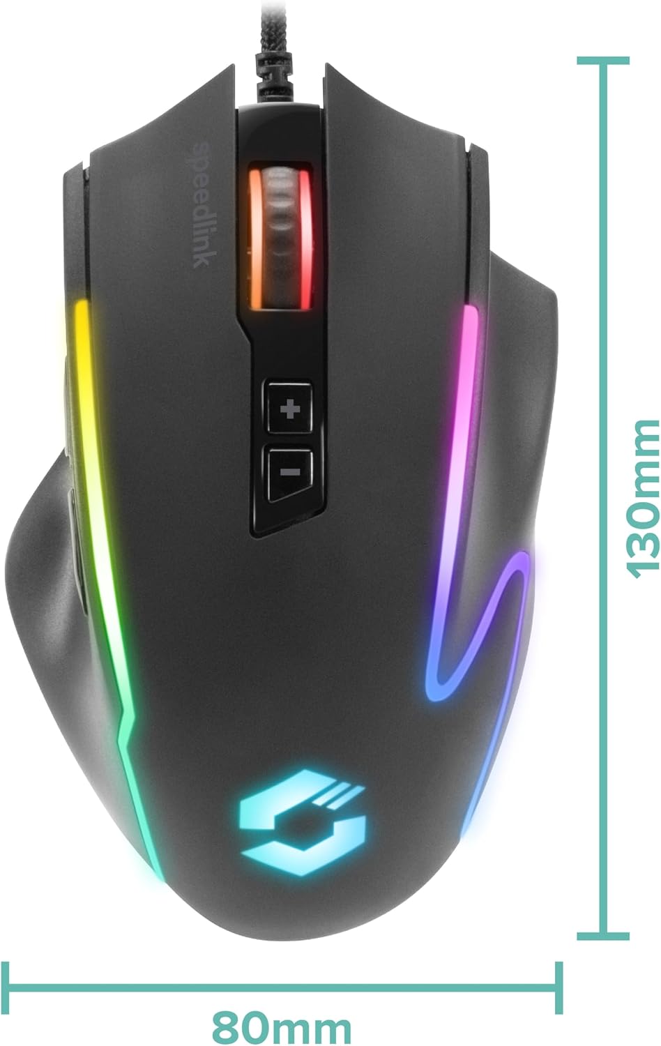 Speedlink Decus NX RGB Gaming Maus kabelgebunden 12800 DPI Weiss