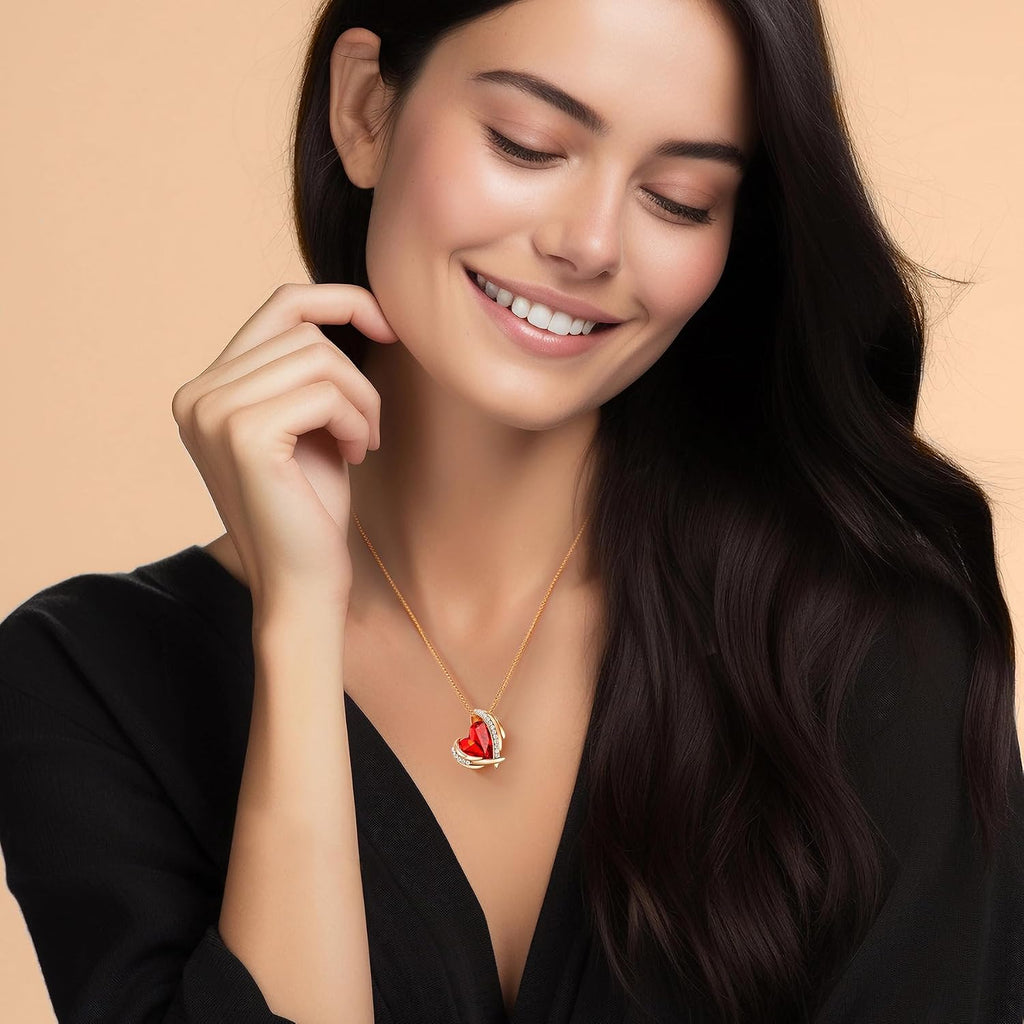 CDE Damen Halskette Roségold Herz Anhaenger Schmuck Geschenk