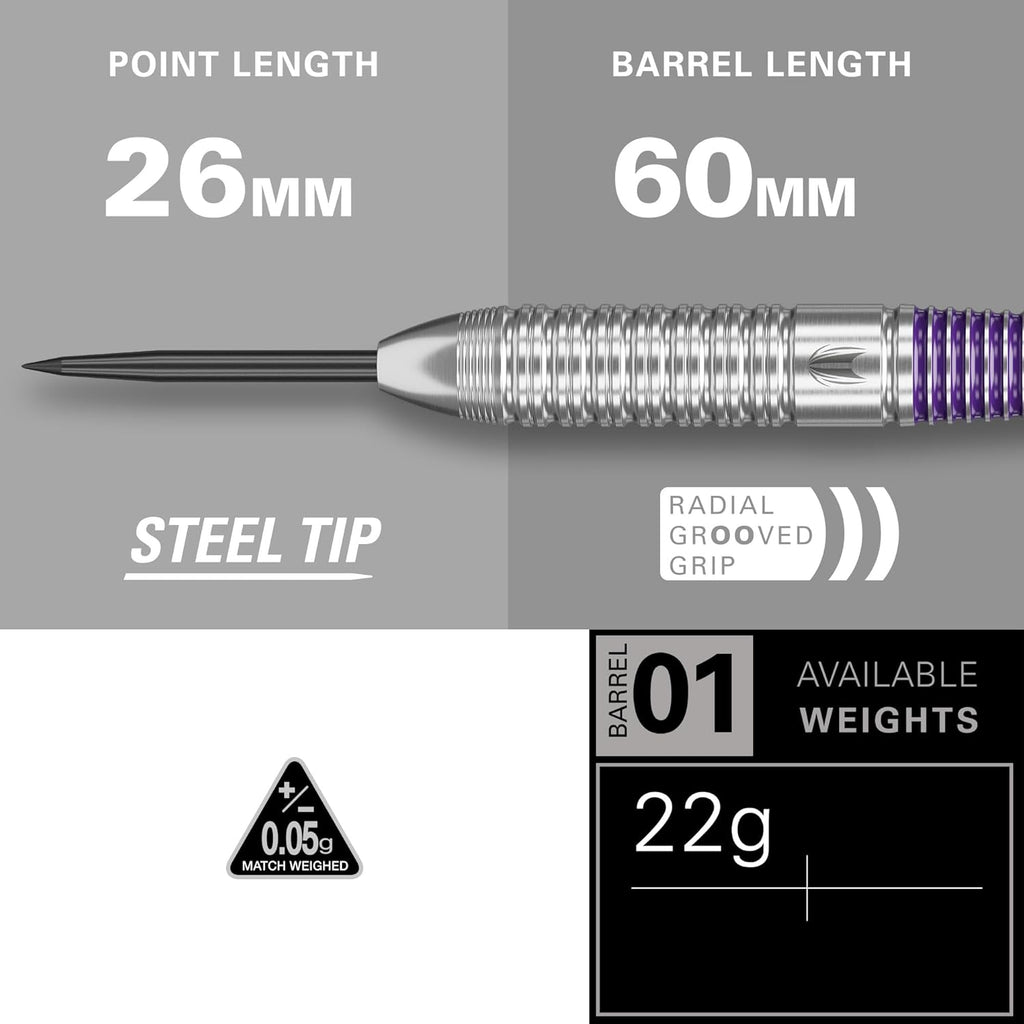 Target Luke Littler Steel Tip Darts Set Nuke Player Edition