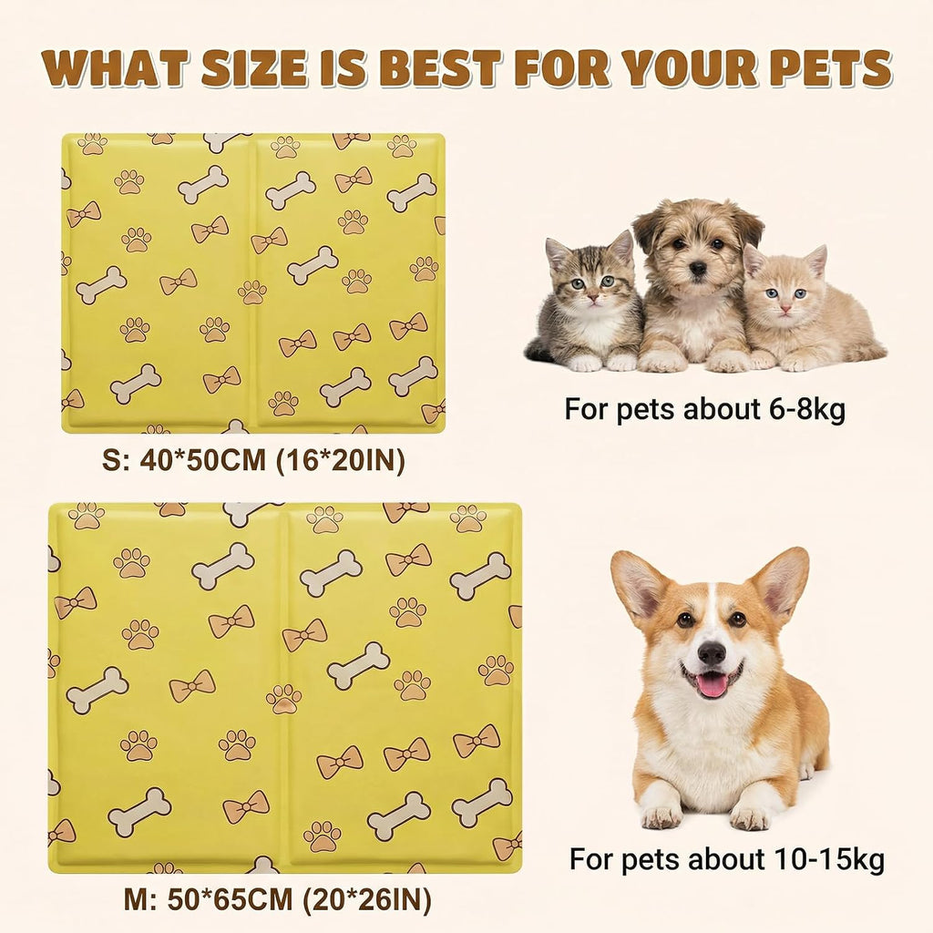 Qoosea Kuehlmatte fuer Hunde Katzen 50x65 cm selbstkuehlend faltbar Gel