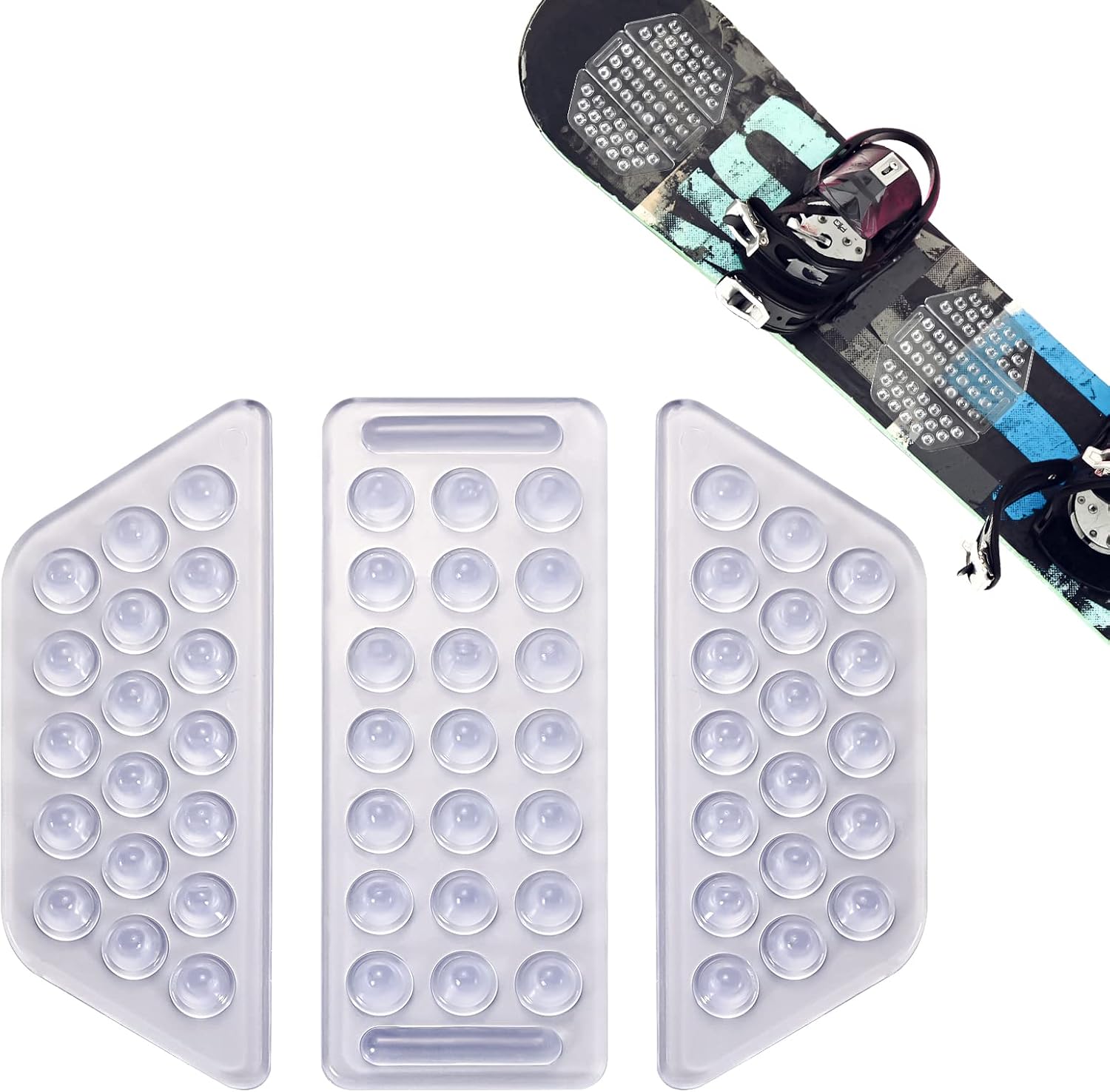 3er Set Stomp Pad klar Anti-Rutsch Snowboard Grip Stomp-Pad