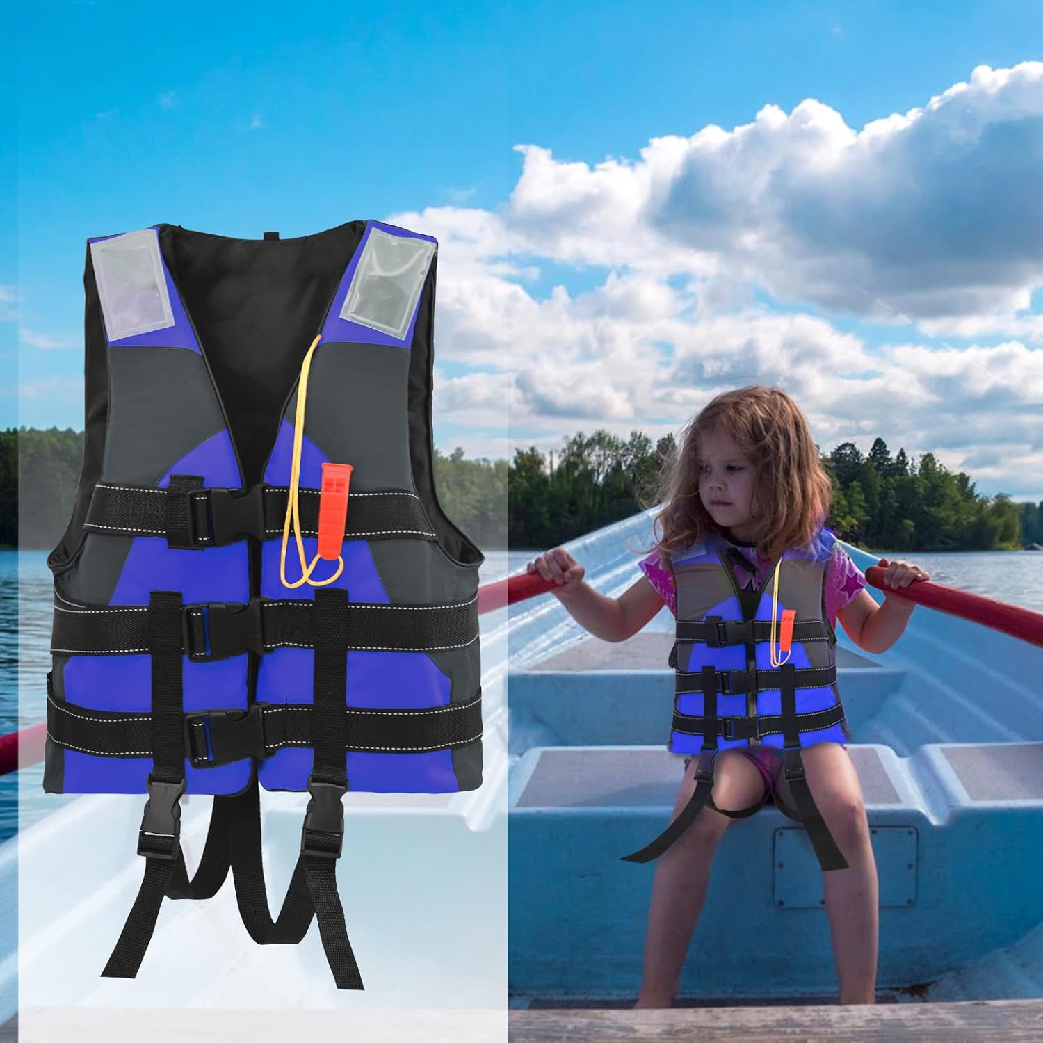 Schwimmweste Kinder mit verstellbaren Sicherheitsgurten, Schwimmhilfe