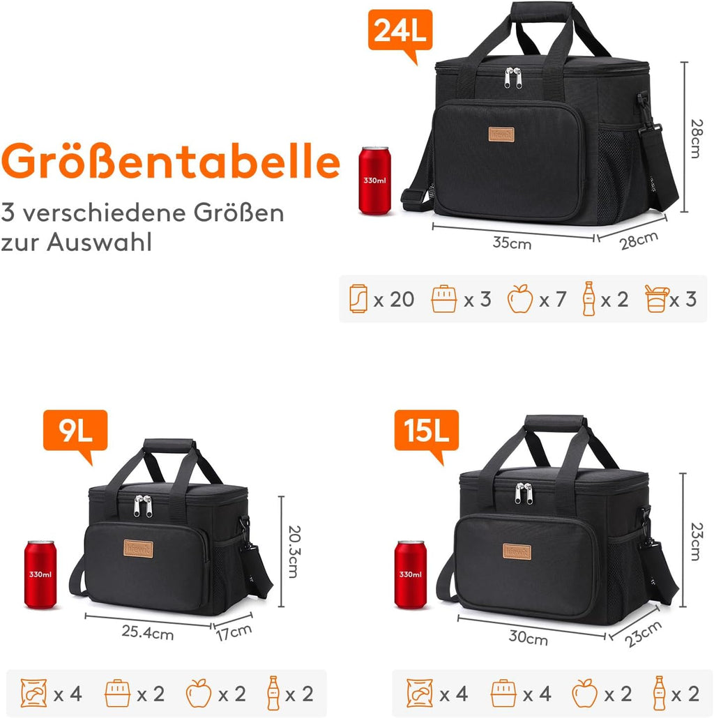 Lifewit Kuehltasche faltbar Isolierte Thermotasche Umhaengetasche Grau