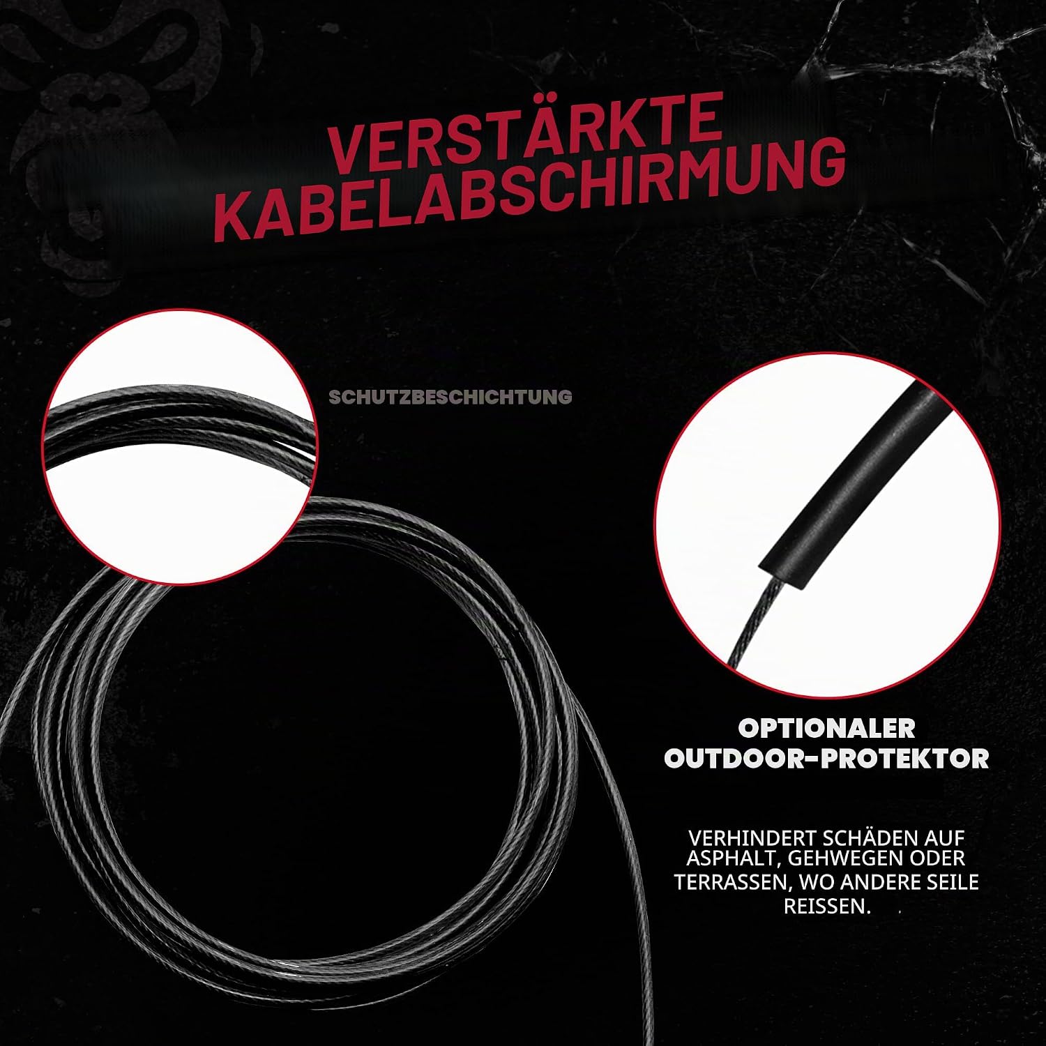 Beast Gear Speed Springseil verstellbar Stahl-Fitnessseil fuer MMA HIIT