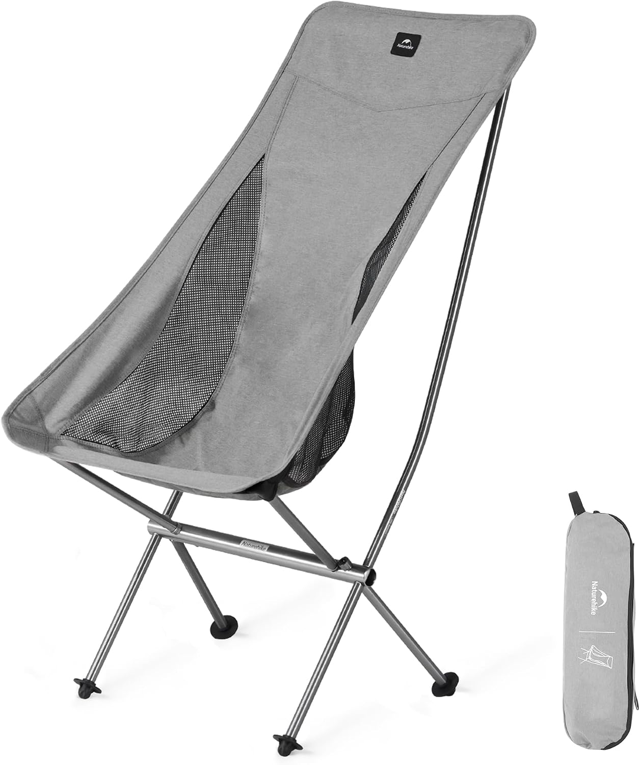 Naturehike Campingstuhl Ultraleicht klappbar bis, Schwarz