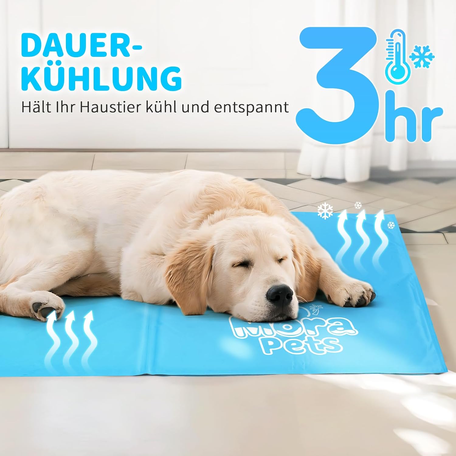 Mora Pets Kuehlmatte fuer Hunde und Katzen selbstkuehlend in verschiedenen Groessen und Farben