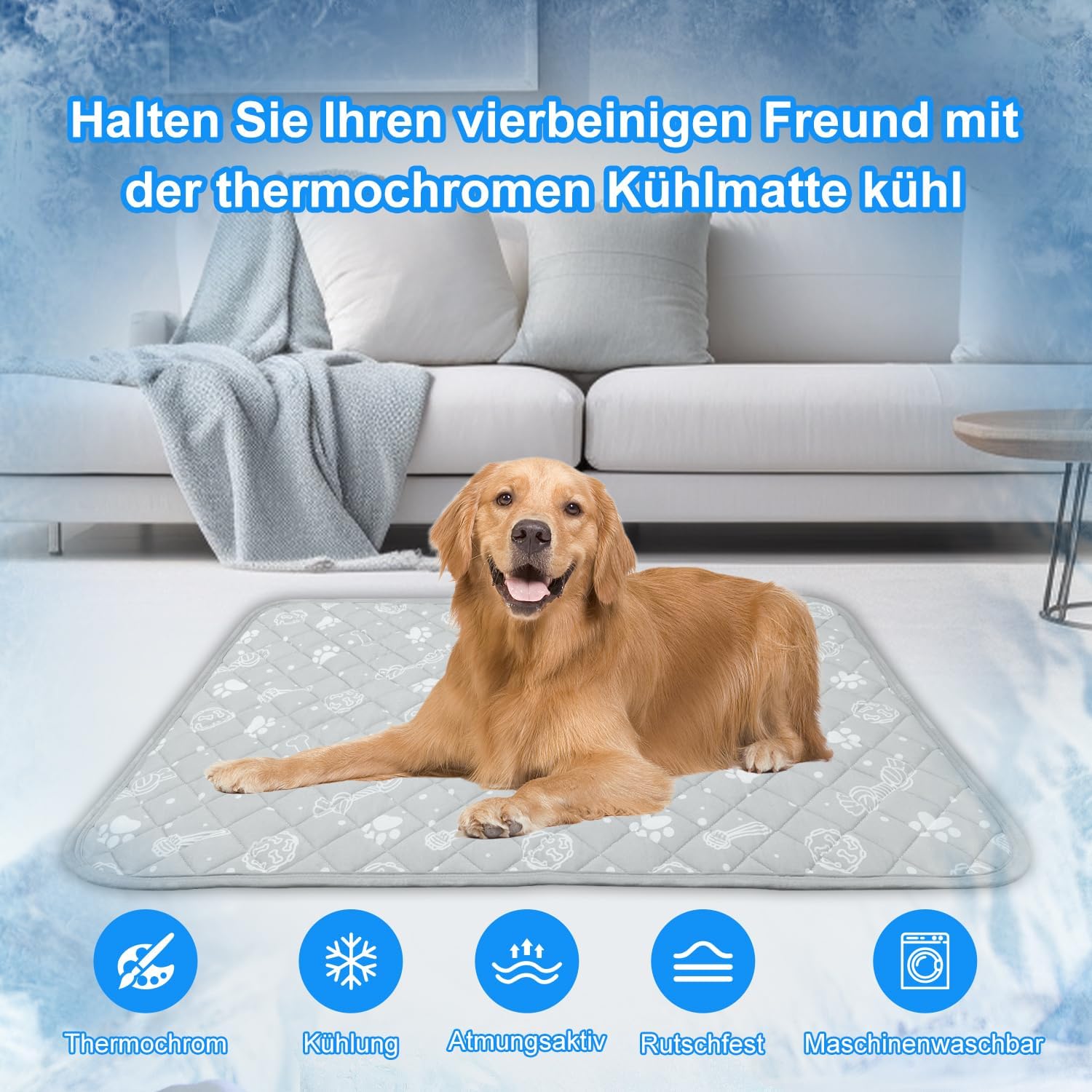 MH MYLUNE HOME Kühlmatte für Hunde Katze 50cm-80cm selbstkühlend rutschfest