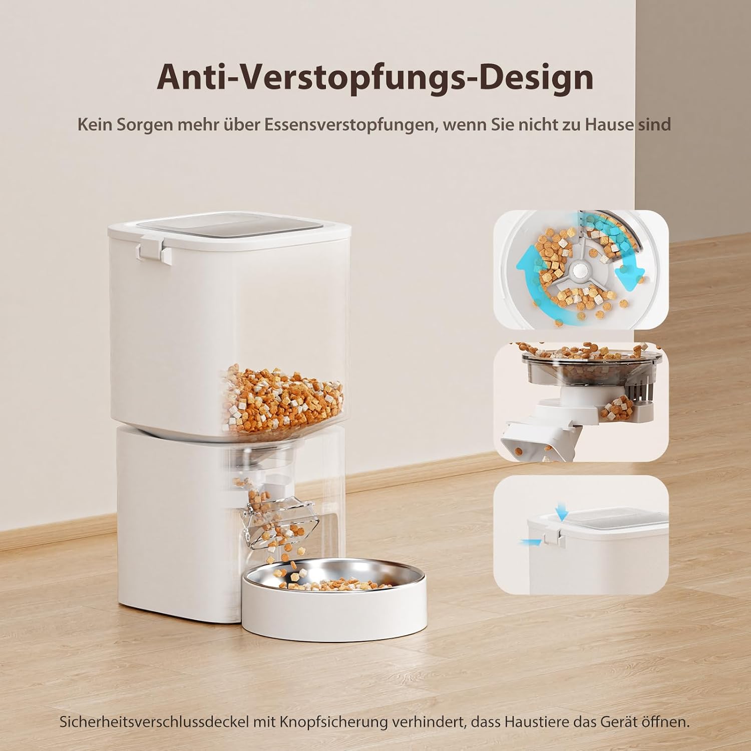 Smart Futterautomat Katze WLAN App Steuerung 1-10 Mahlzeiten Tag