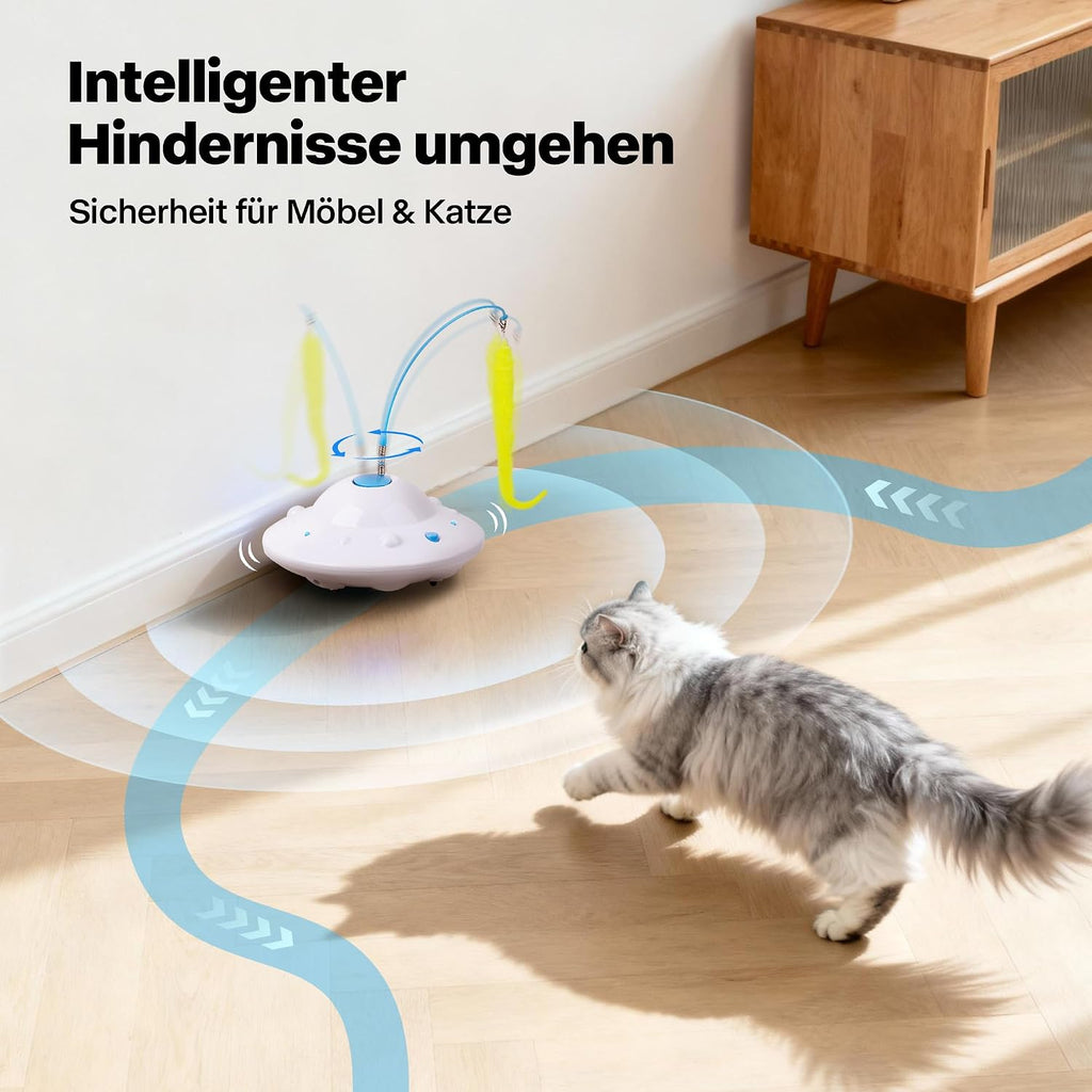 Interaktives Katzen-Spielzeug UFO mit Katzenangel USB Ladefunktion