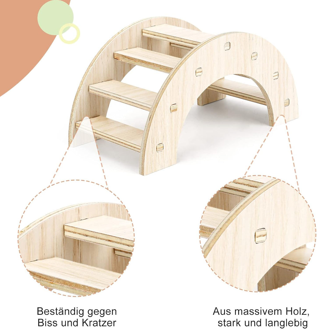 6x Hamster Holzspielzeug Set DIY Haus Kauspielzeug Zubehör für Kleintiere