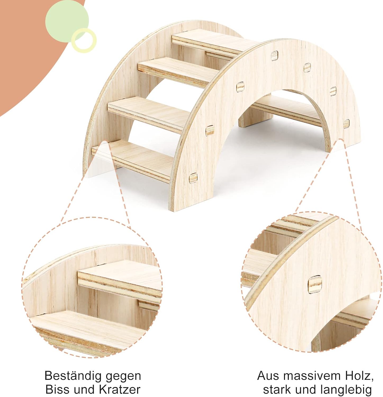 6x Hamster Holzspielzeug Set DIY Haus Kauspielzeug Zubehör für Kleintiere