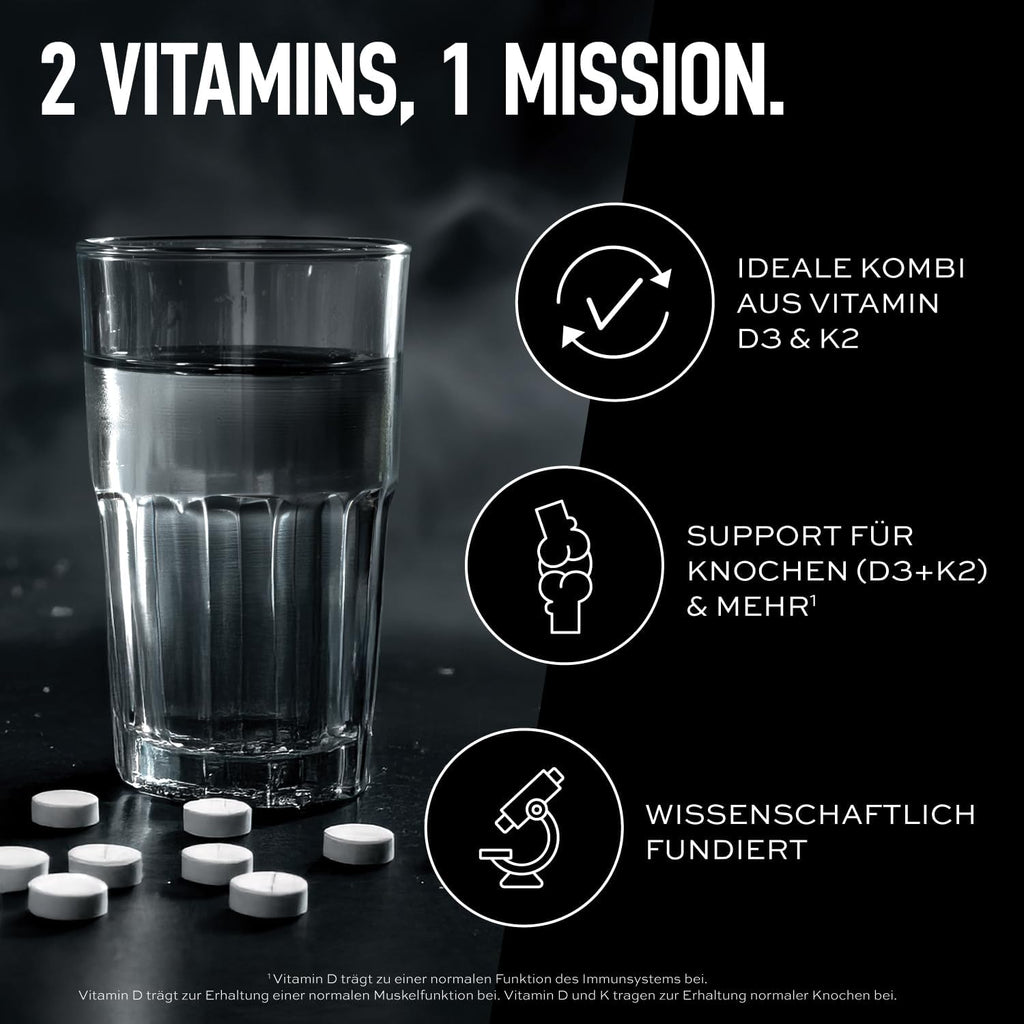 ESN Vitamin D3 K2 Tabletten 300 St. hochdosiert fuer Immunsystem Knochen