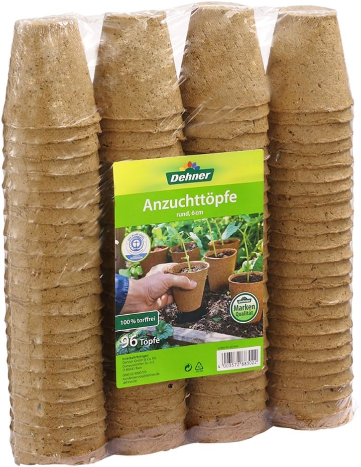 96 Pflanztoepfe rund 6 cm - Anzuchttoepfe Set 96 Stueck Pflanzenanzucht