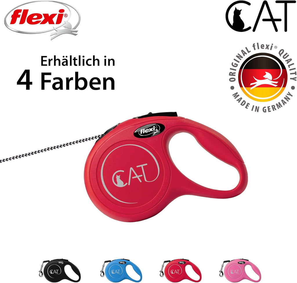 flexi CAT Seil 3 m schwarz Roll-Leine fuer Katzen bis, Mini-Taschenformat