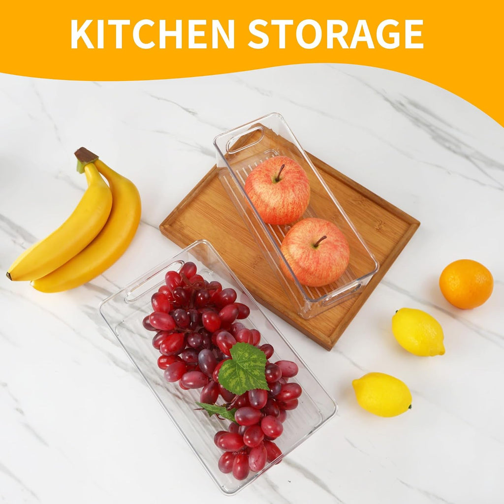 Kuehlschrank Organizer Set 10tlg 2 Groessen BPA-frei fuer Kueche Schublade Schreibtis