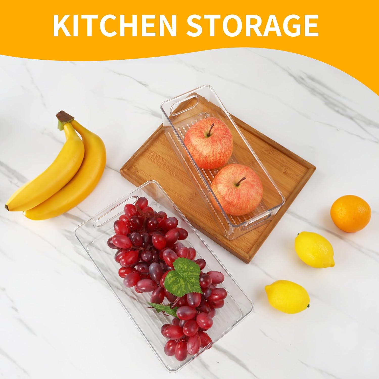 Kuehlschrank Organizer Set 10tlg 2 Groessen BPA-frei fuer Kueche Schublade Schreibtis