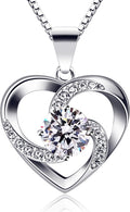 Halskette Damen Silber 925 Herzanhaenger 45 cm Schmuck Geschenk fuer Frauen