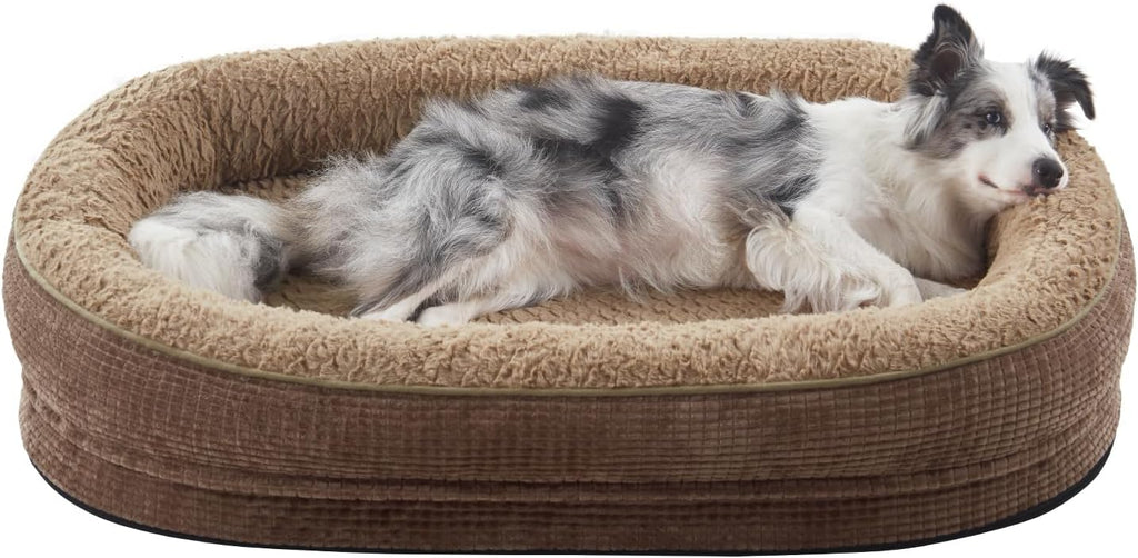 Orthopaedisches Hundebett mit Nackenrolle fuer mittelgrosse Hunde 15cm-19cm