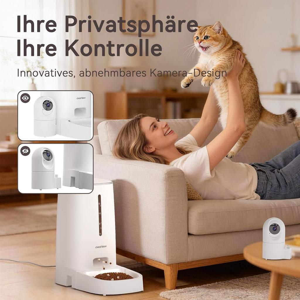 Futterautomat fuer Katze und Hund 4L mit 1080P Kamera Nachtsicht und WLAN