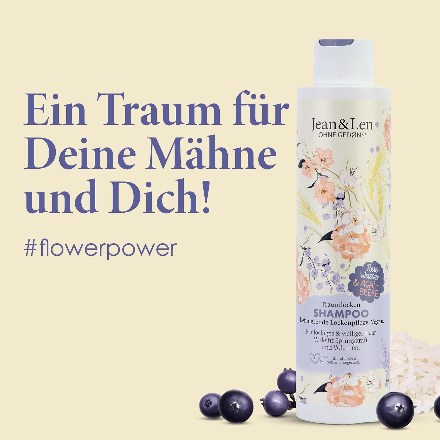 Jean & Len Traumlocken Shampoo Reiswasser Açaibeere Vegan Ohne Silikone