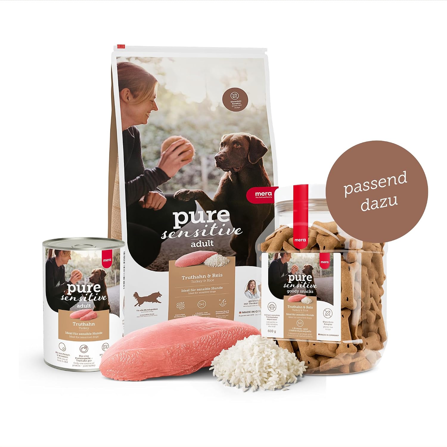 MERA Pure Sensitive Gefluegelherzen 6x400g Nassfutter getreidefrei Single Protein