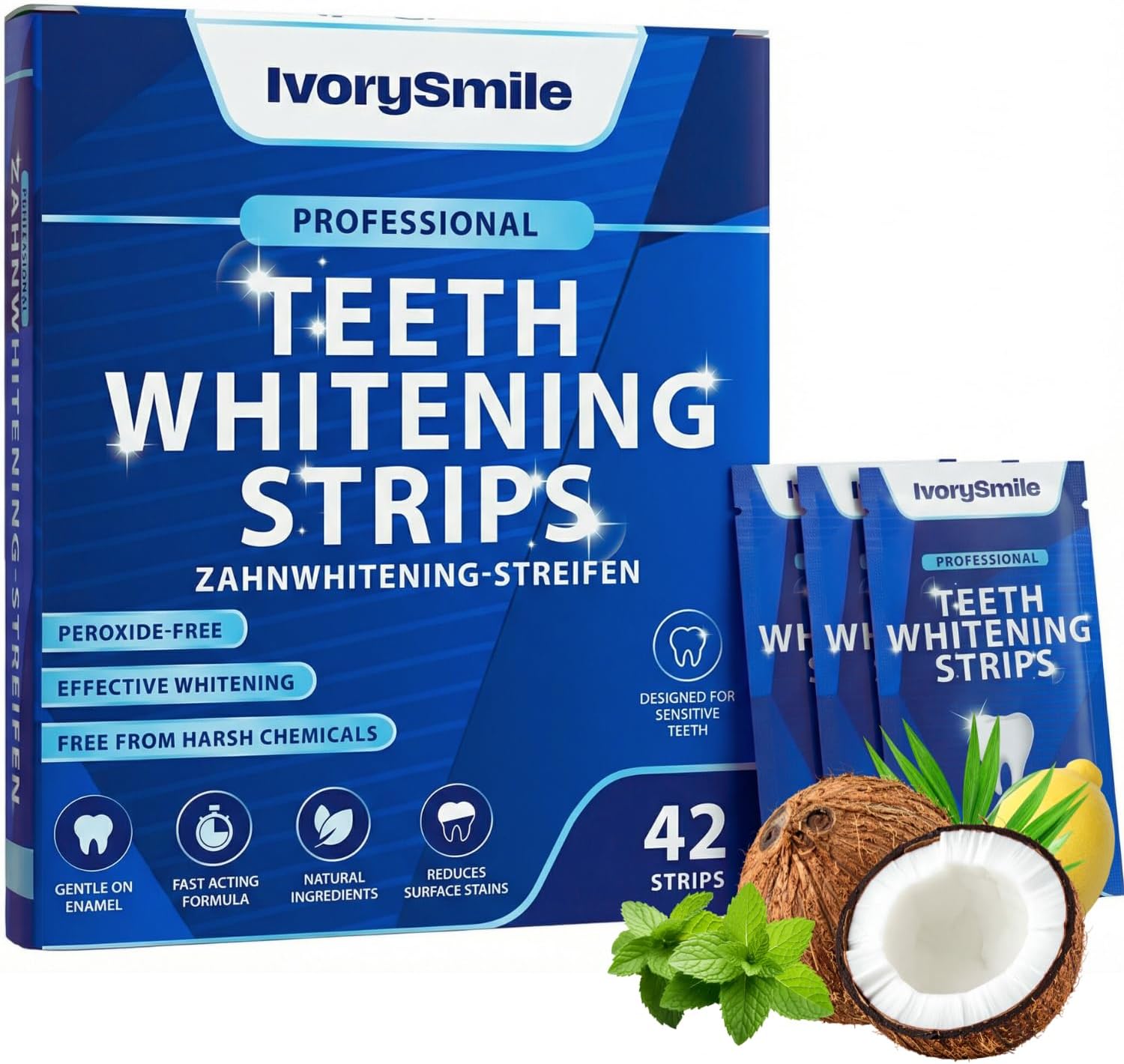 Whitening Strips Zahnaufhellungsstreifen 28 Stueck fuer empfindliche Zaehne
