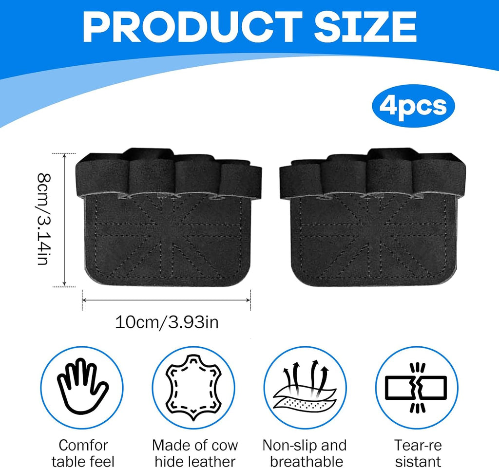 2x Naturleder Griffpolster Zughilfe Grip Pads fuer Krafttraining Fitness