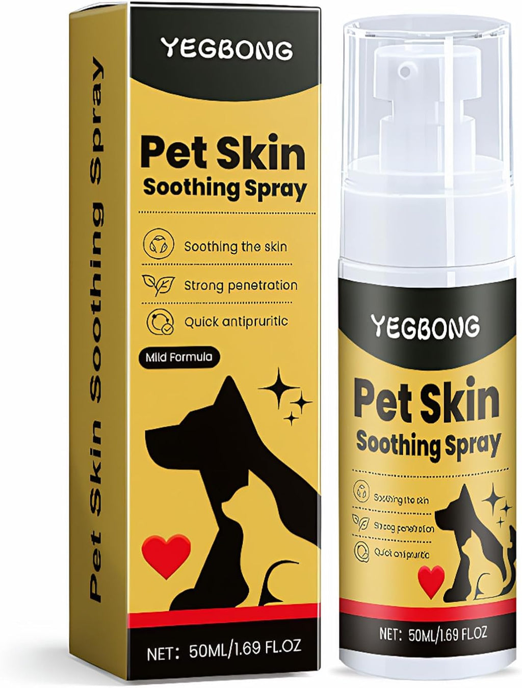 Hautpflegespray fuer Hunde und Katzen gegen Juckreiz - Pflege-Spray fuer Tierhaut
