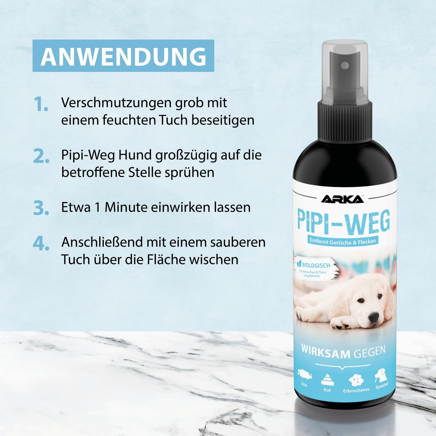 ARKA Enzymreiniger Hundeurin 100 ml Geruchsentferner Fleckenlöser