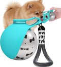 Tragbare Hundetrinkflasche 285 ml Edelstahl mit faltbarem Silikonnapf Blau