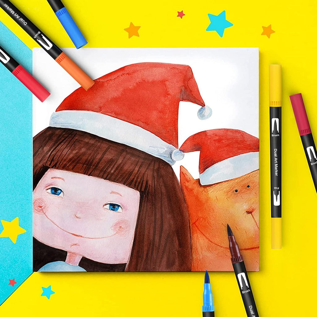 Aquarell Filzstifte 24 Farben Set fuer Handlettering Bullet Journal