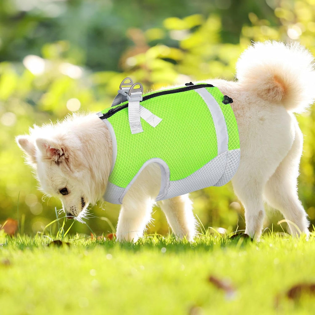 Kuehlweste fuer Hunde 3-lagig verstellbar mit reflektierenden Streifen Groesse auswae