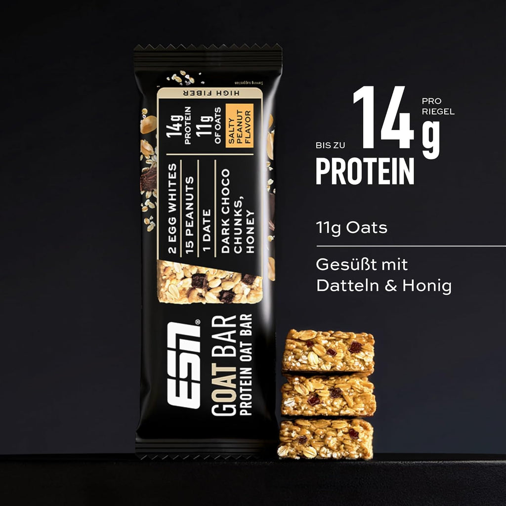 ESN GOAT Bar Salty Peanut 12 x, verschiedene Sorten, Protein Oat Bar Pr