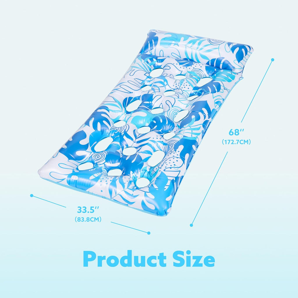Sloosh XL aufblasbares Sonnenliegebett mit Kopfstuetze fuer Erwachsene, 2er Set