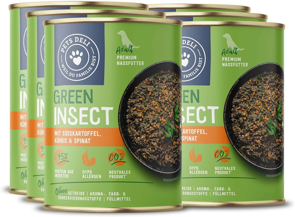 Pets Deli Green Insect Hunde Nassfutter Insektenbasis 6x375g verschiedene Sorten