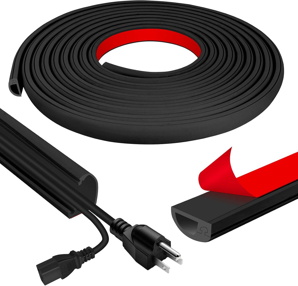 Selbstklebende halbrunde Kabelabdeckung flexibel fuer Wand Boden 1m-6m