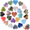 24er Set Herz Kristallsteine bunt Meditation Reiki Chakra Heilsteine