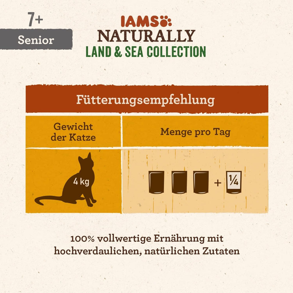 IAMS Naturally Senior Katzenfutter Nass Land & Sea Collection 12x85g