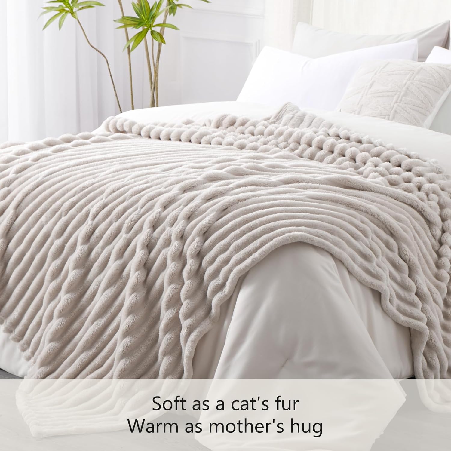 RUIKASI Kuscheldecke Flauschig Fleecedecke 150×200 cm Grau 150cm-270cm