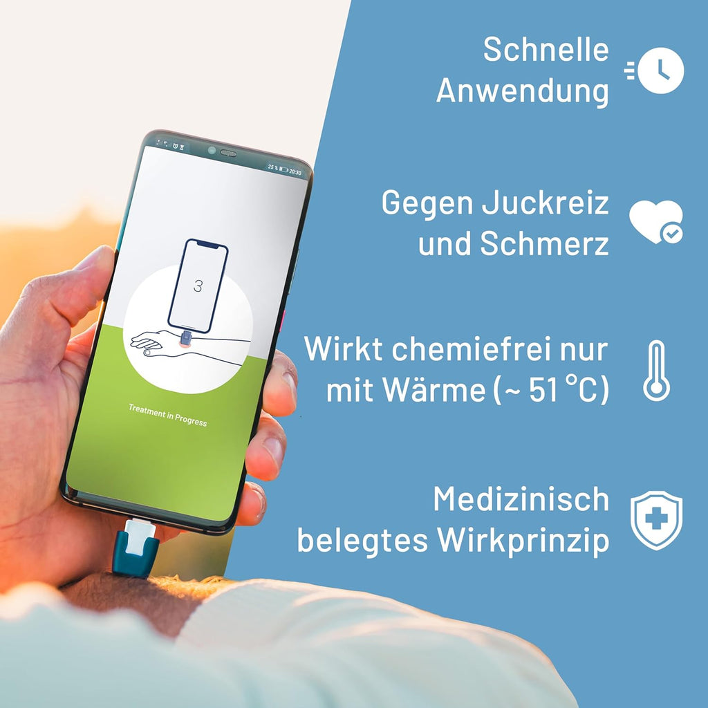 heat it Insektenstichheiler USB-C fuer Smartphone Juckreiz- und Schmerzbehandlung