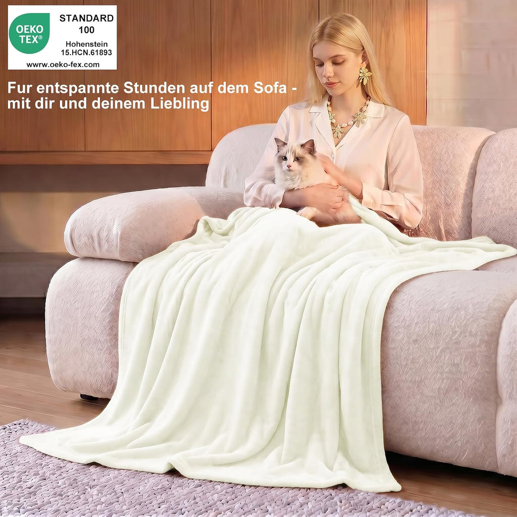 WAVVE Fleecedecke Grau 150x200 cm XL flauschig 150cm-240cm