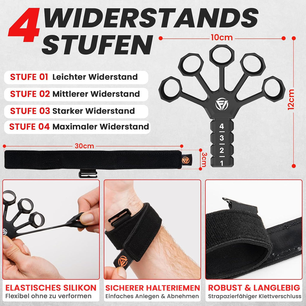 FUNFLEX Handtrainer Set 5-teilig Fingertrainer Griffkraft Unterarmtraining
