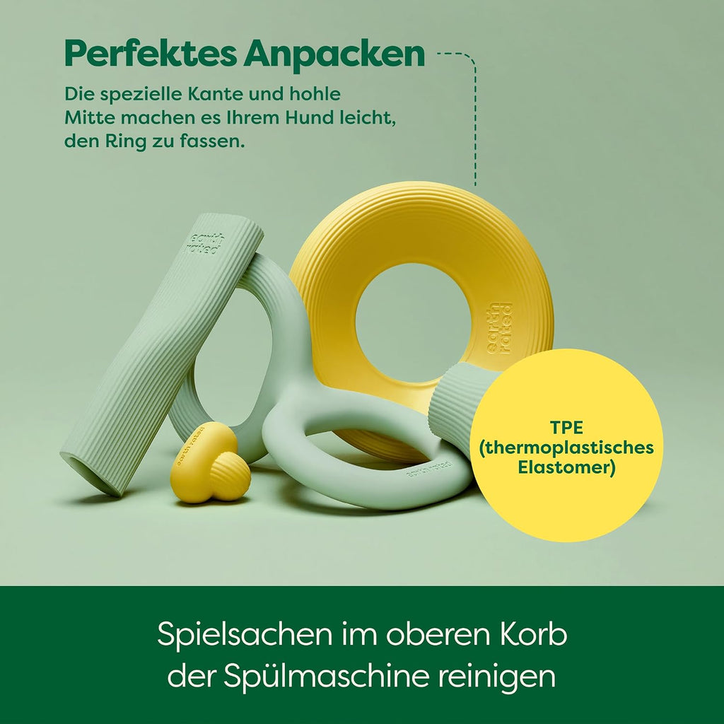 Earth Rated Fliegender Ring Hundespielzeug Wasserdicht Schwimmfaehig S-L Gelb