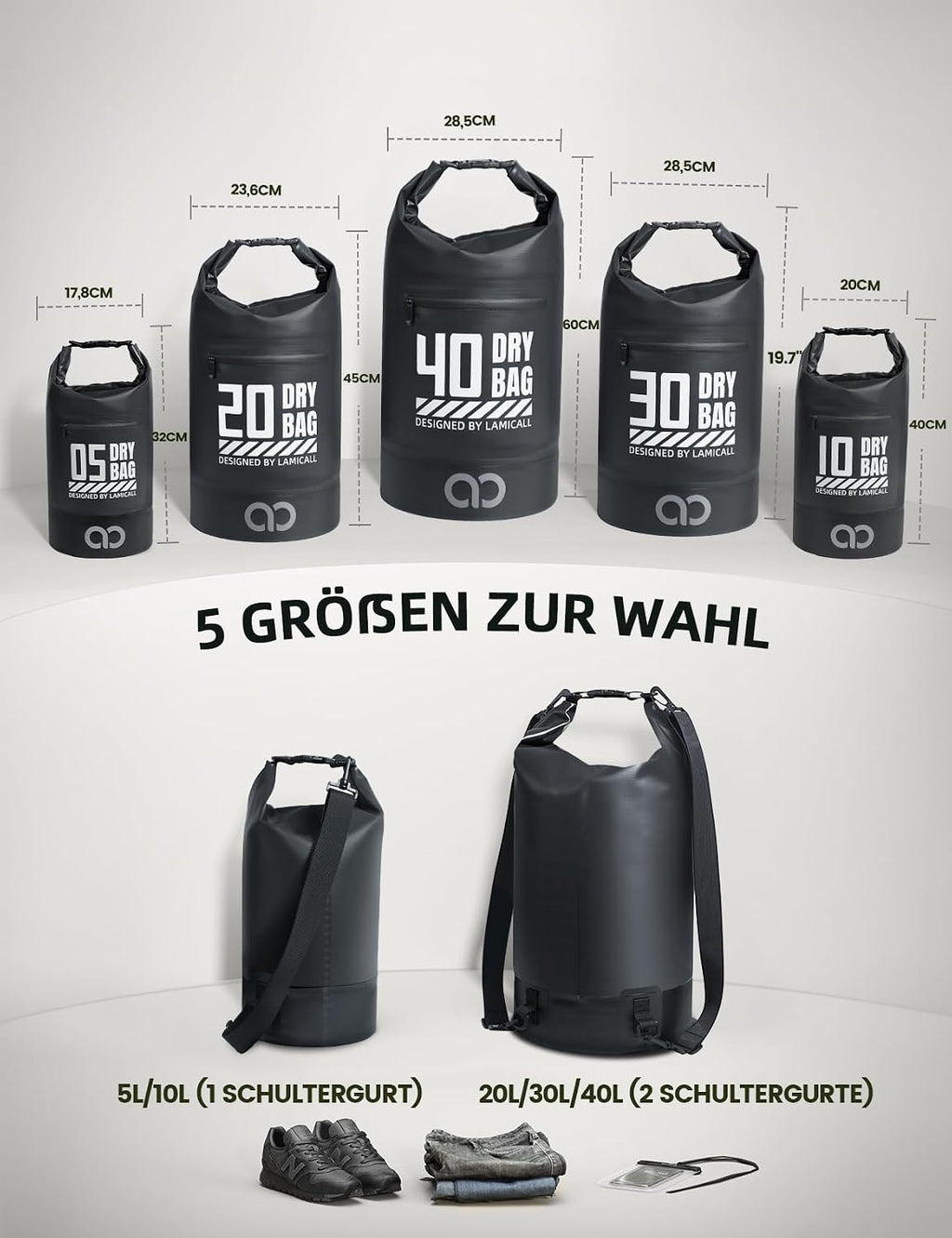 Lamicall Dry Bag wasserdichte Packtasche //// Rucksack